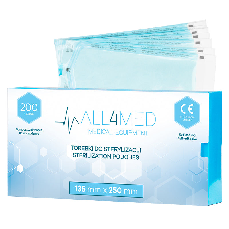 All4med Autoclavable bags 135mm x 250mm 200pcs