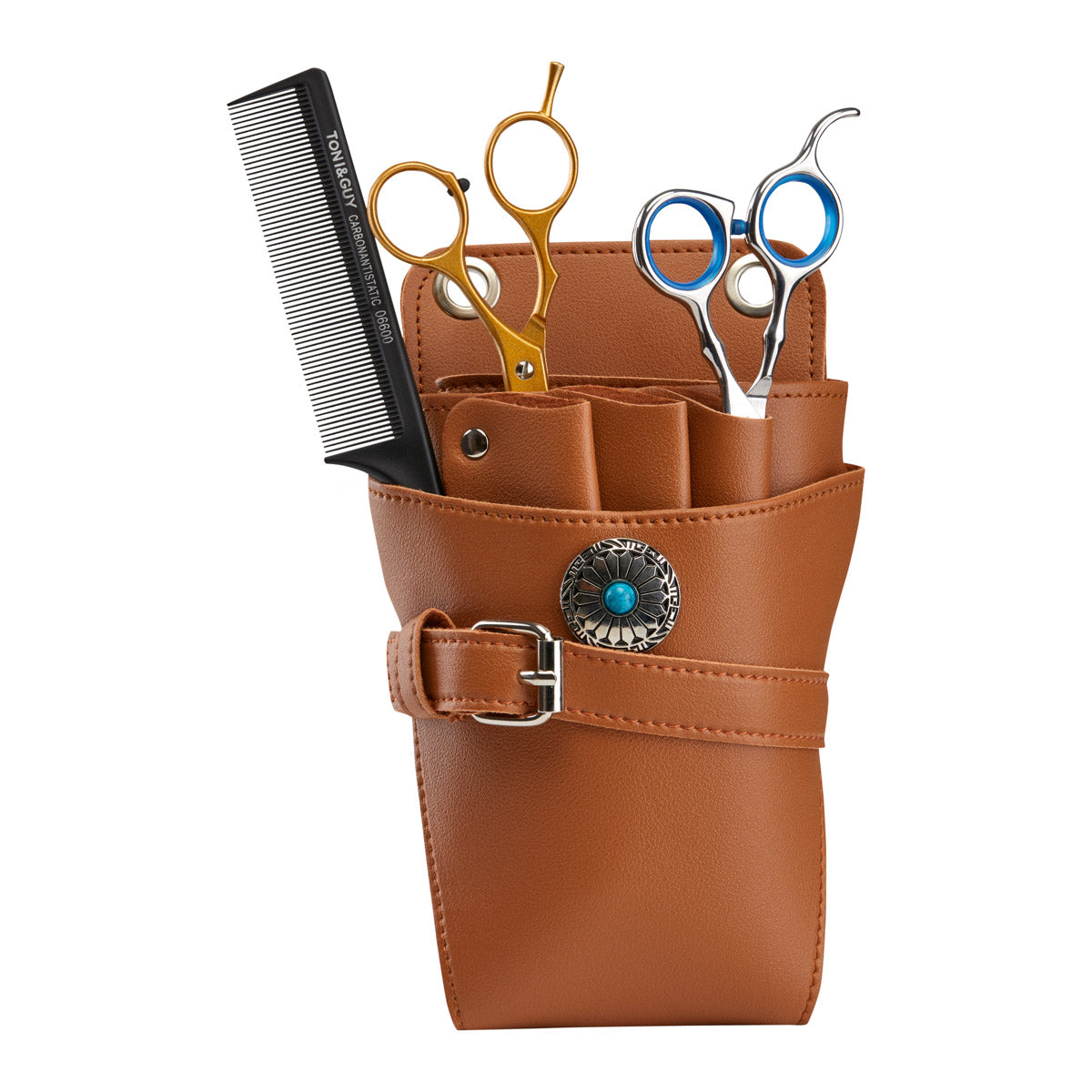 HOLSTER BELT FOR HAIR SCISSORS T14 BROWN