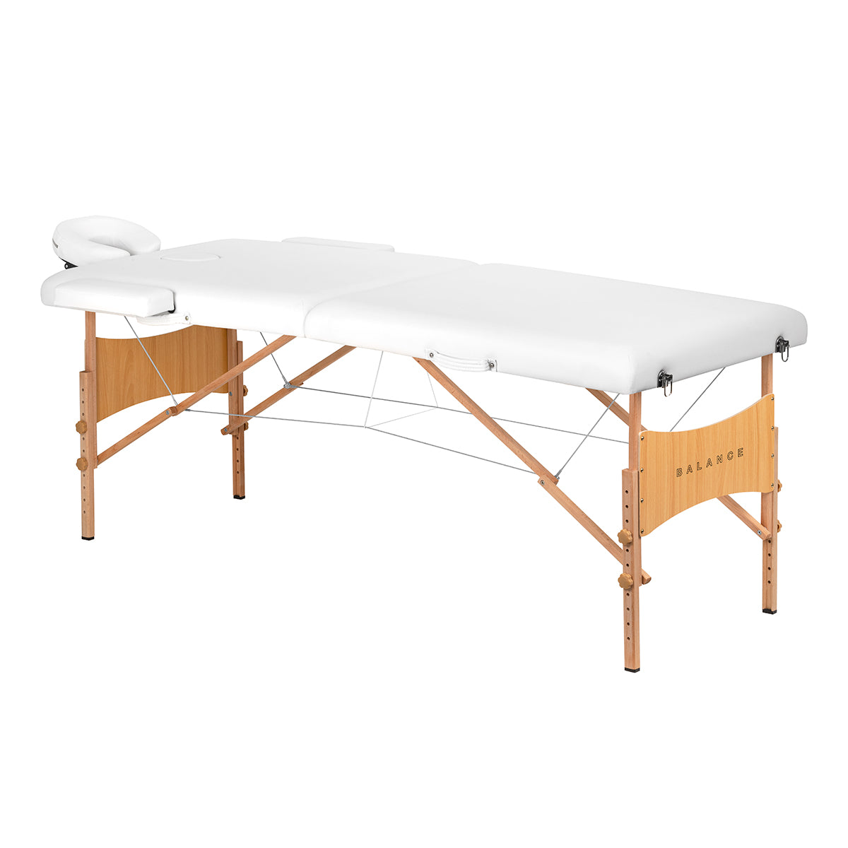 BALANCE wooden folding massage table 2 segment 190x70 white