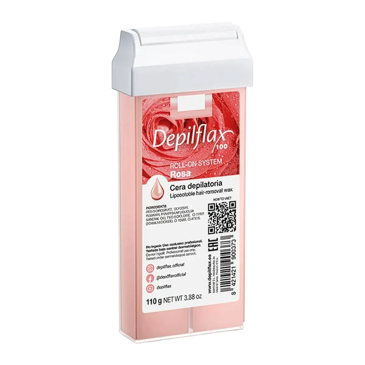 Depilflax 100 Hair Removal Wax Roll-On Rosa Creamy 110 g
