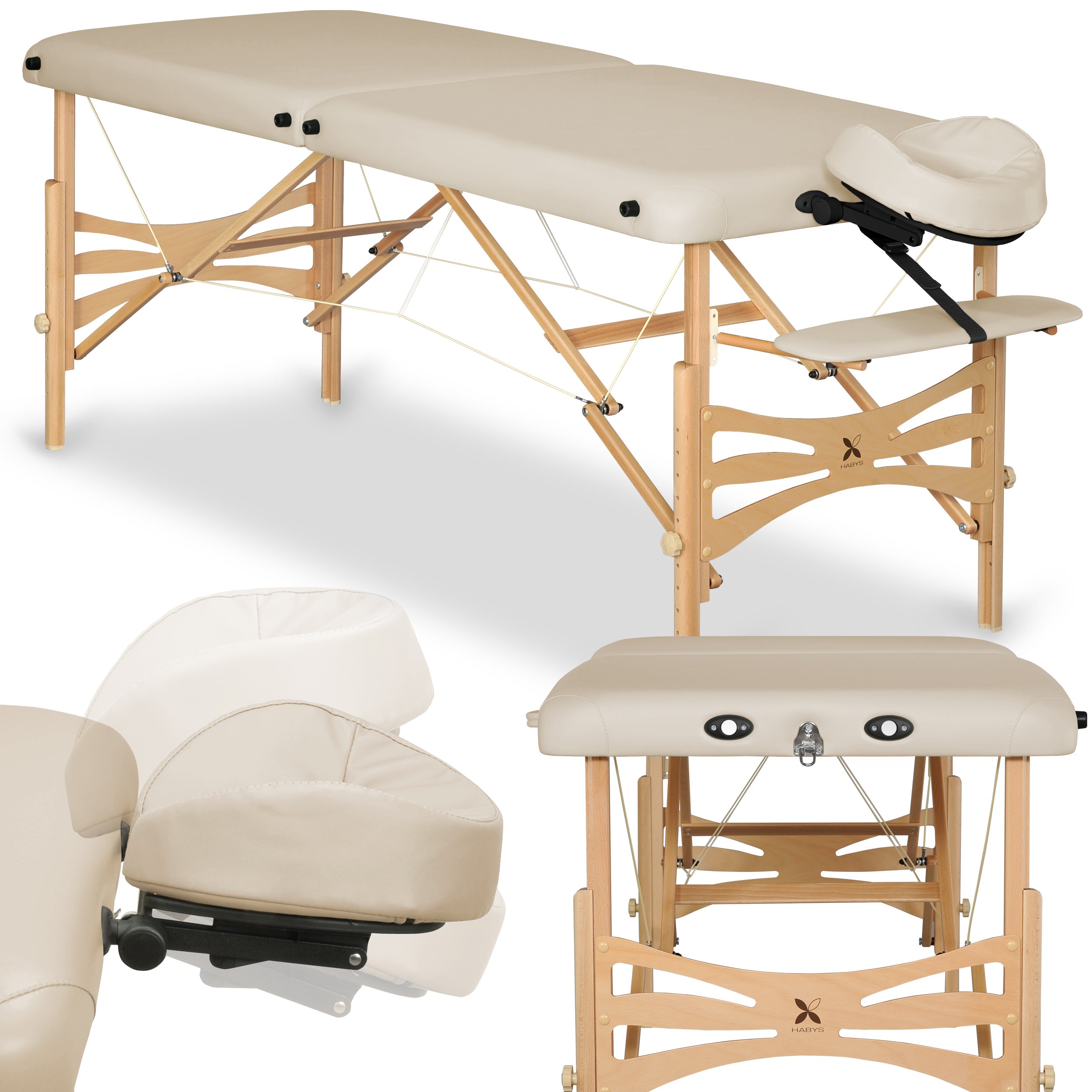 Massage Table Panda Light Wood 70 Vinyl Flex K033 Beige