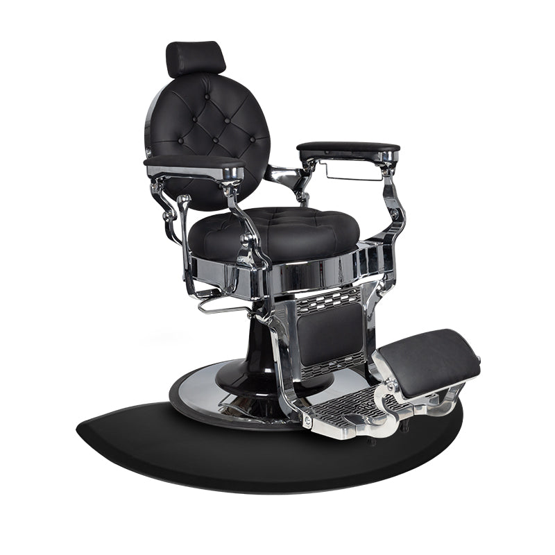 Hairdressing mat under a semicircular armchair