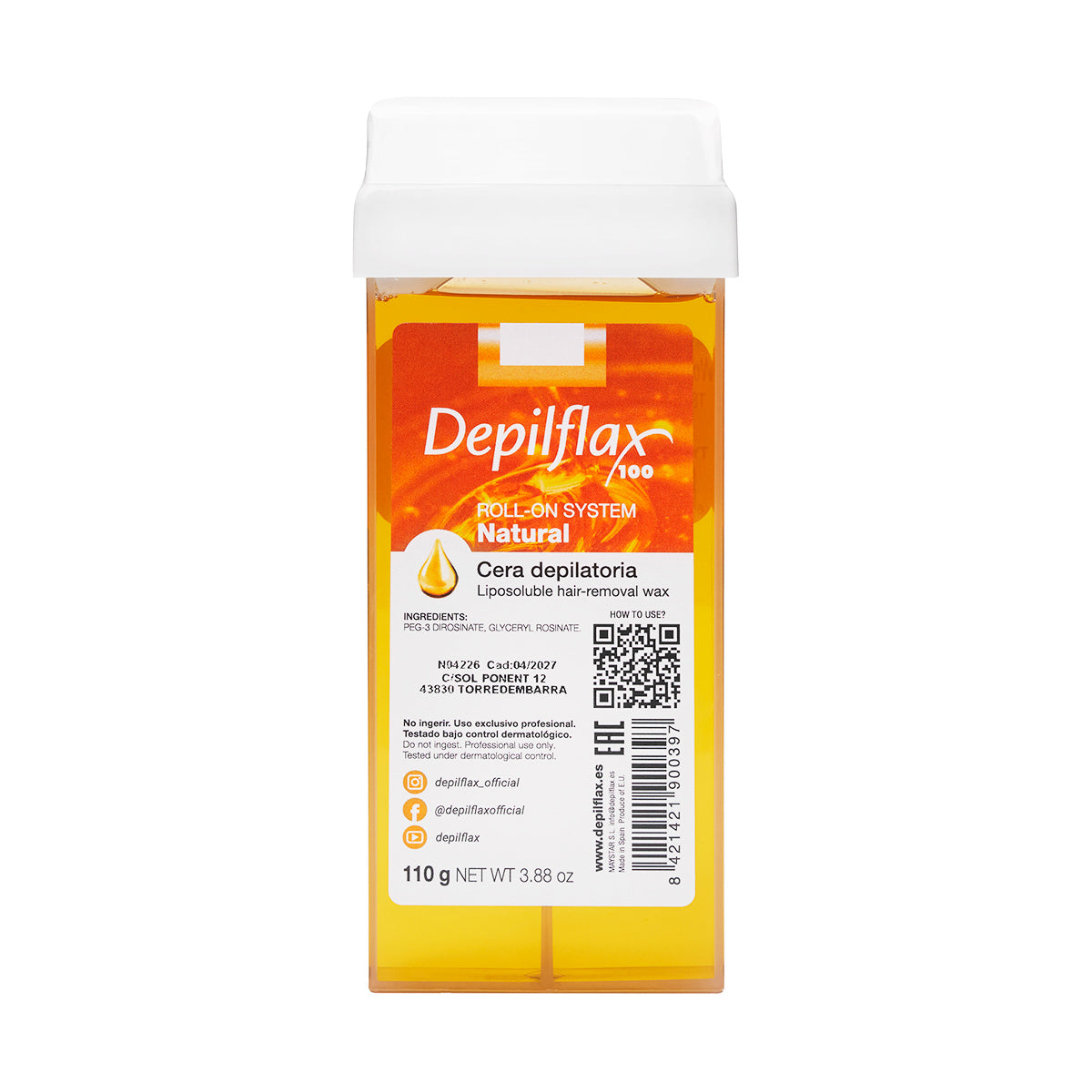 Depilflax 100 depilatory wax, natural roll 110g